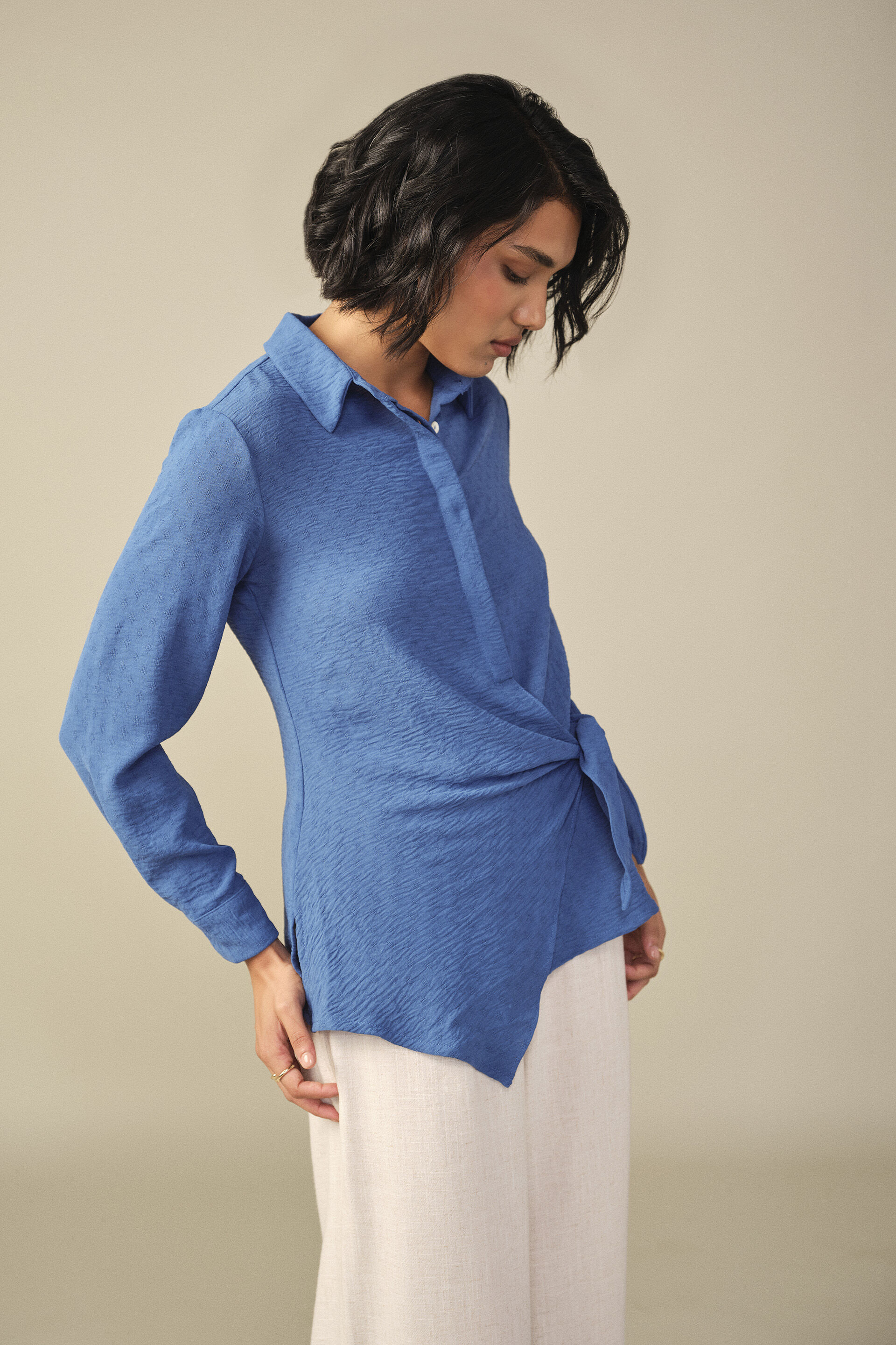 Wrap Style Top in Blue, Blue, image 2